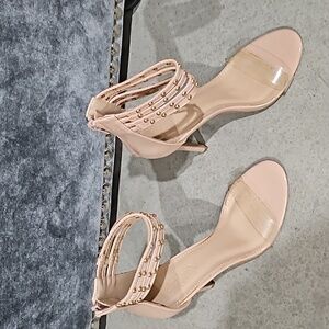 Classy Nude Ankle Strap Heels size6
